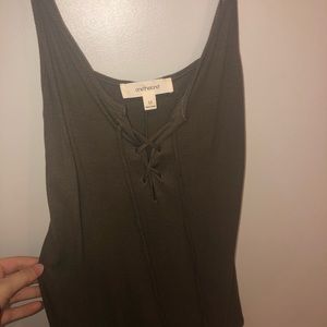 Tank top with lace up detail
